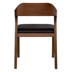 Kirklands Home Wood and Faux Leather Dining Chair Black