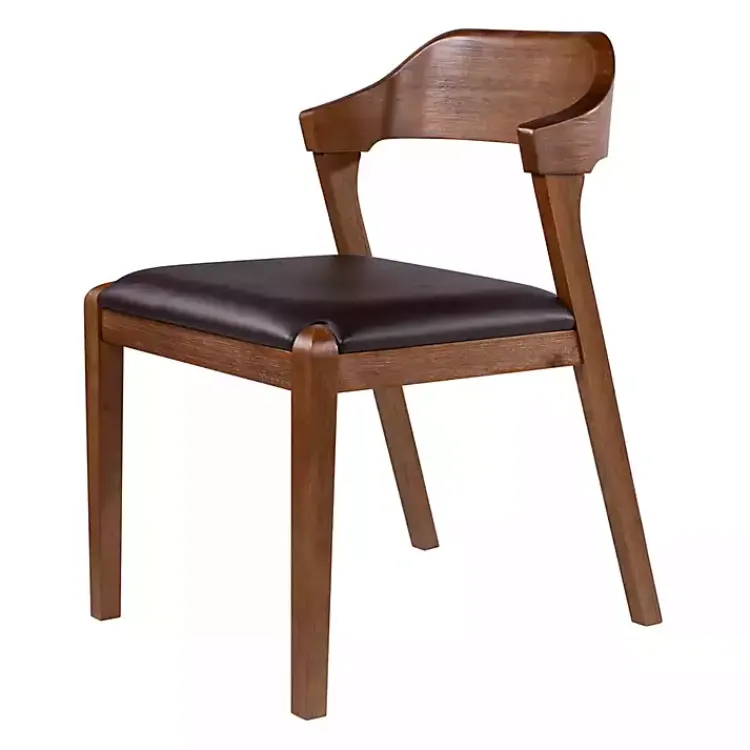 Kirklands Home Wood and Faux Leather Dining Chair Black