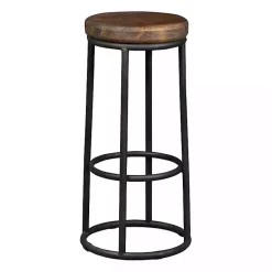 Kirklands Home Wood and Metal Kendall Barstool Brown Best