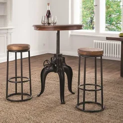Kirklands Home Wood and Metal Kendall Barstool Brown Best