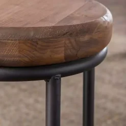 Kirklands Home Wood and Metal Kendall Barstool Brown Best