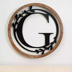 Kirklands Home Wood and Metal Laurel Monogram G Plaque Online