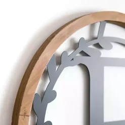 Kirklands Home Wood and Metal Laurel Monogram E Plaque Clearance