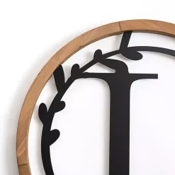 Kirklands Home Wood and Metal Laurel Monogram L Plaque Discount