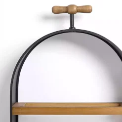 Kirklands Home Wood and Metal 5-Tier Wine Bottle Wall Shelf Online
