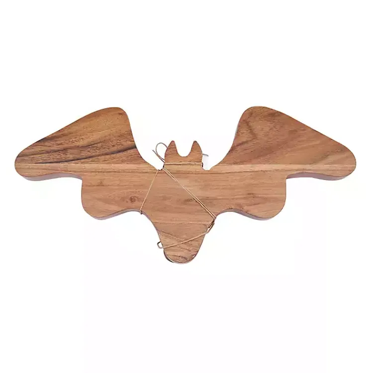 Halloween>Kirklands Home Wood Bat Serving Board with Spreader Brown