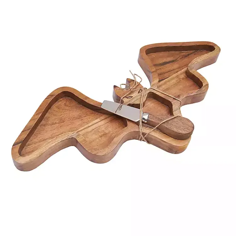 Halloween>Kirklands Home Wood Bat Serving Board with Spreader Brown