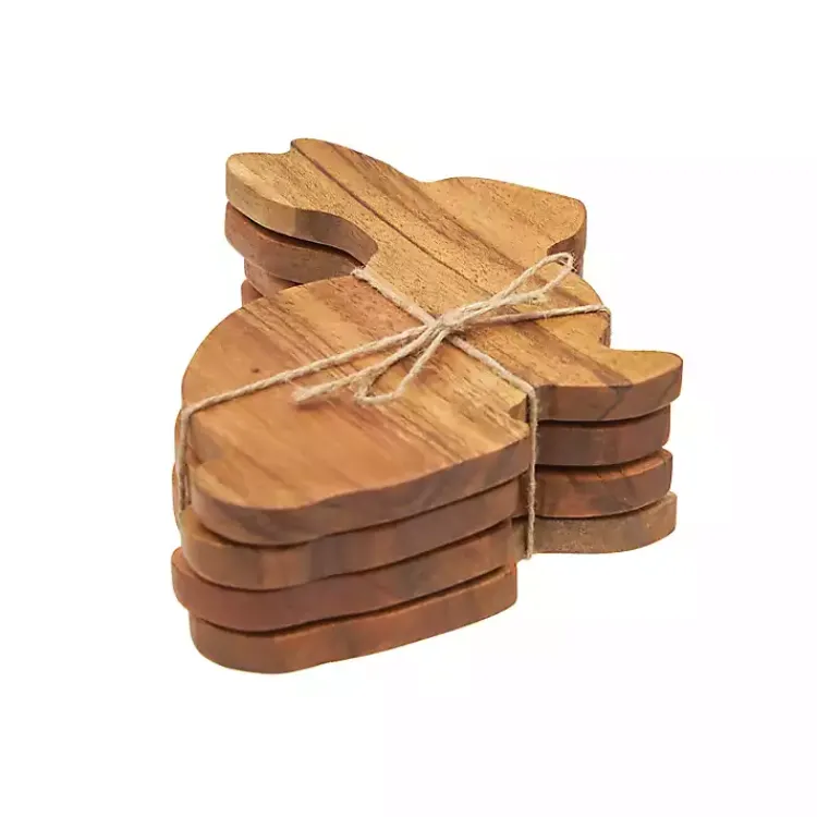 Easter Decorations>Kirklands Home Wood Bunny Coasters, Set of 4 Brown