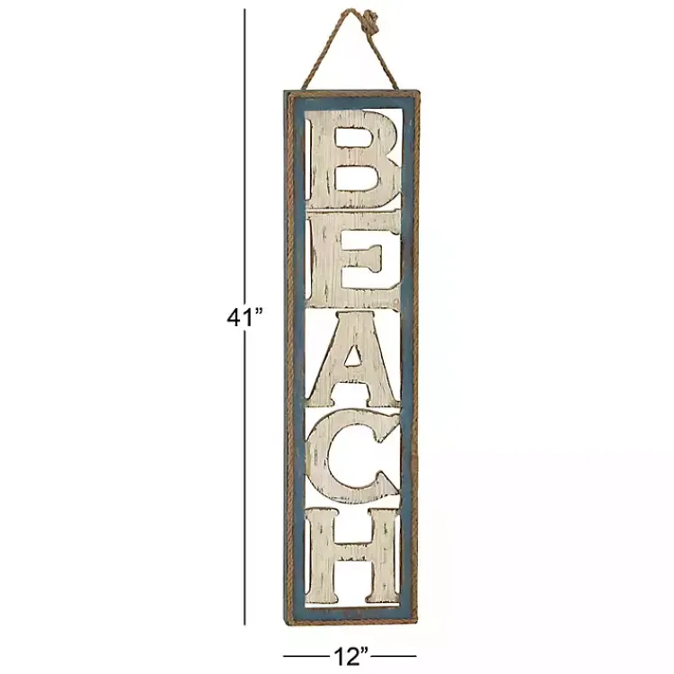 Kirklands Home Wood Cut-Out Beach Hanging Wall Plaque New