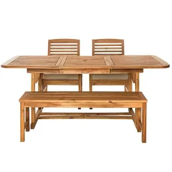 Kirklands Home Wood Slat Back 4-pc. Outdoor Dining Set Tan Outlet