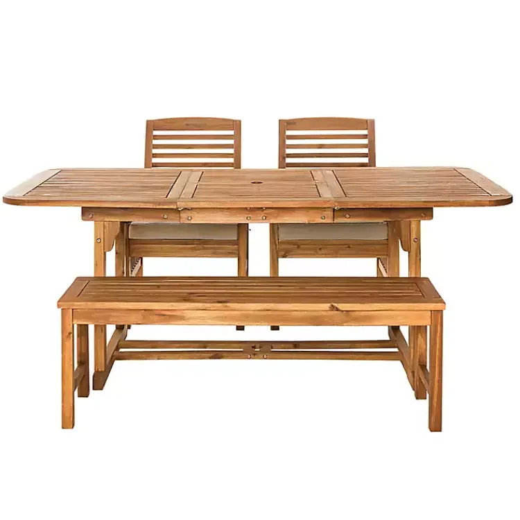 Kirklands Home Wood Slat Back 4-pc. Outdoor Dining Set Tan Outlet