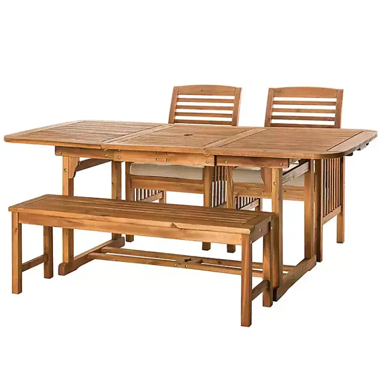Kirklands Home Wood Slat Back 4-pc. Outdoor Dining Set Tan Outlet