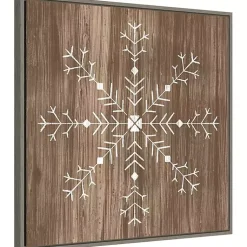 Christmas Art & Wall Decor>Kirklands Home Wood Snowflake I Canvas Art Print