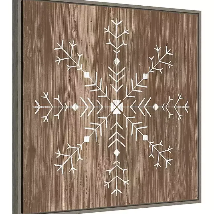 Christmas Art & Wall Decor>Kirklands Home Wood Snowflake I Canvas Art Print