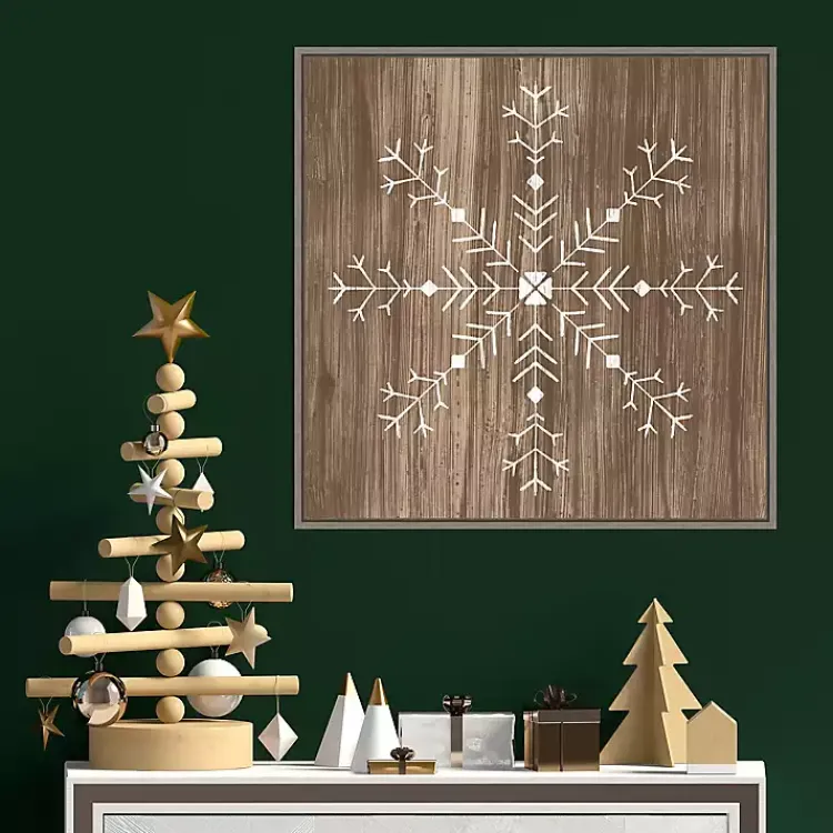 Christmas Art & Wall Decor>Kirklands Home Wood Snowflake I Canvas Art Print