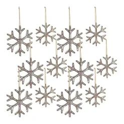 Christmas Ornaments>Kirklands Home Wood Snowflake 12-pc. Christmas Ornament Set Brown