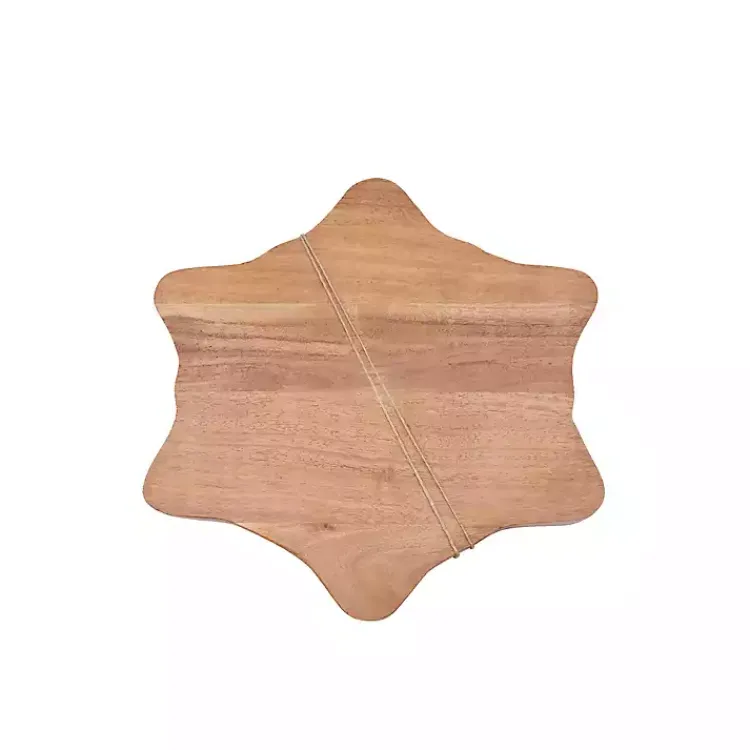 Kirklands Home Wood Snowflake Serving Board with Spreader Brown