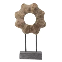 Statues & Figurines>Kirklands Home Wood Wave Ring Figurine Brown