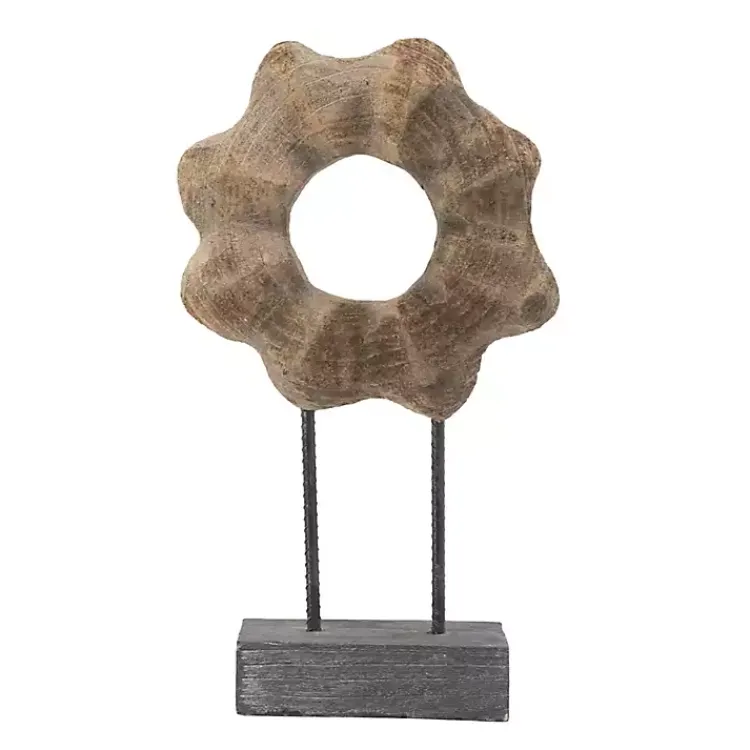Statues & Figurines>Kirklands Home Wood Wave Ring Figurine Brown