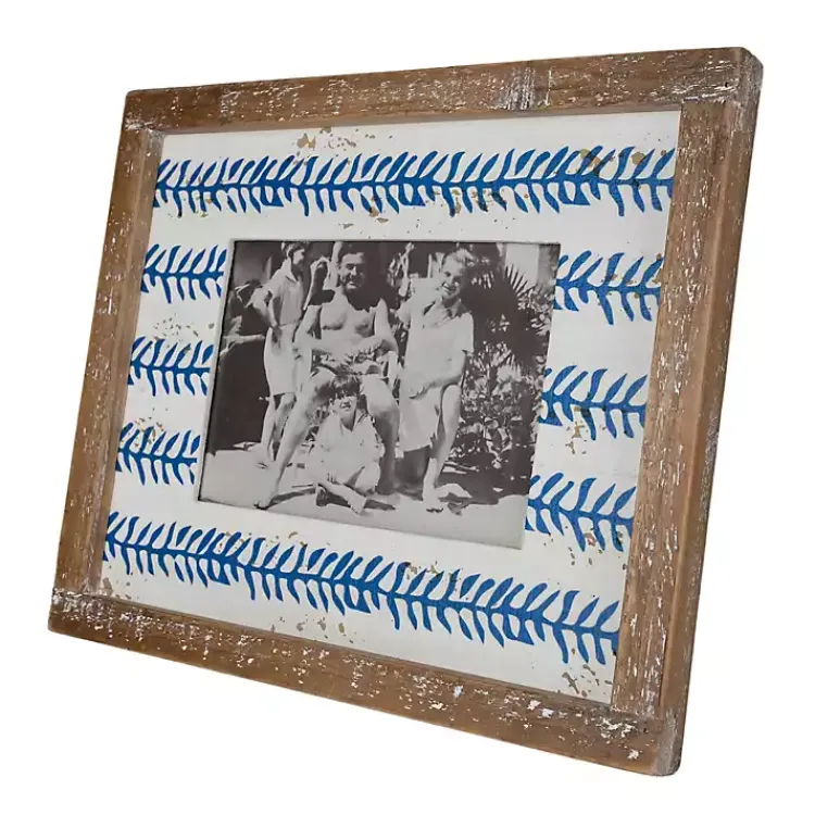 Picture Frames>Kirklands Home Wooden Printed Picture Frame, 5x7 Blue