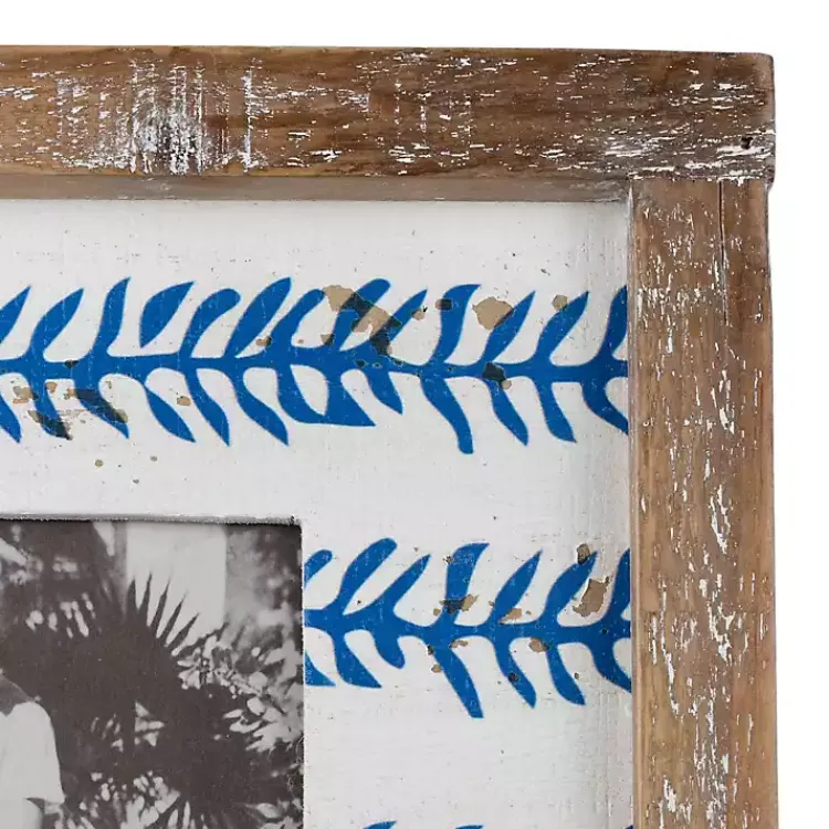 Picture Frames>Kirklands Home Wooden Printed Picture Frame, 5x7 Blue