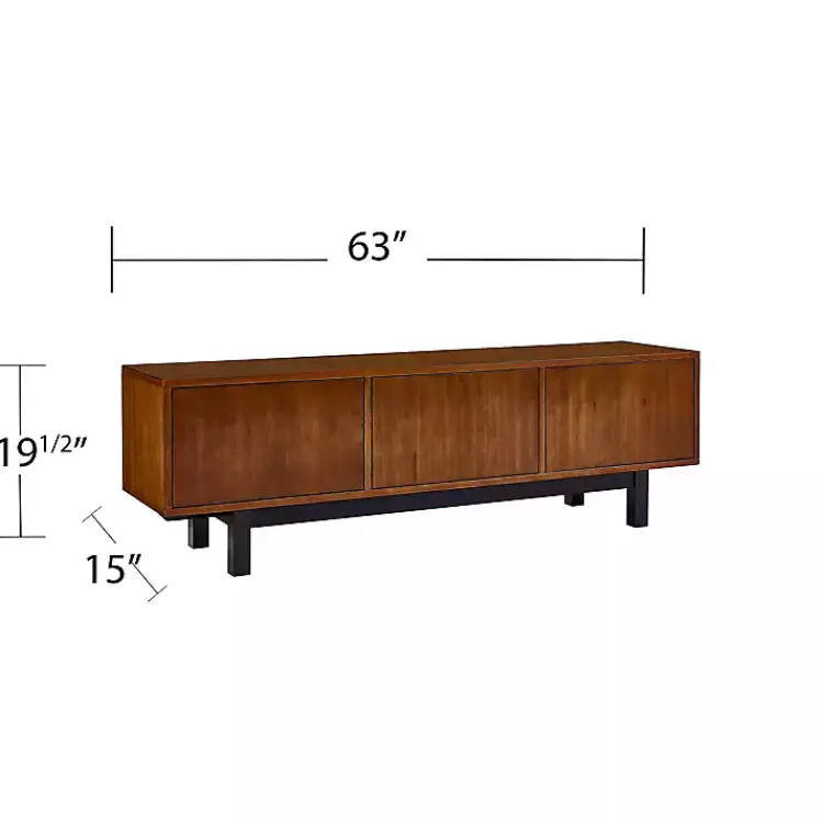 Kirklands Home Wooden 3-Door Media Cabinet Brown Clearance