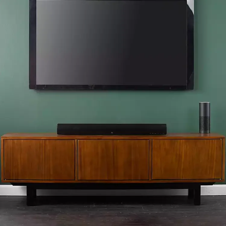 Kirklands Home Wooden 3-Door Media Cabinet Brown Clearance