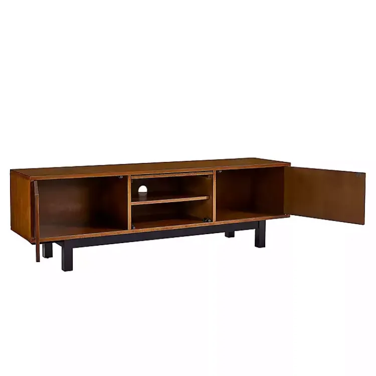 Kirklands Home Wooden 3-Door Media Cabinet Brown Clearance