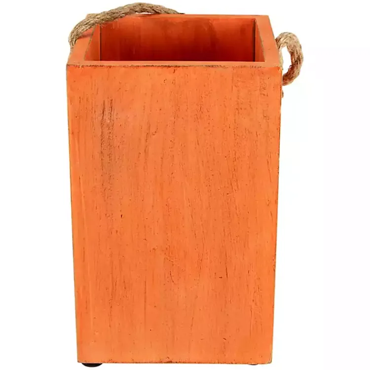Halloween>Kirklands Home Wooden Jack O' Lantern Candle Holder Orange