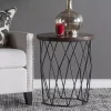 Kirklands Home Wooden Top Geometric Chadwick Accent Table Hot