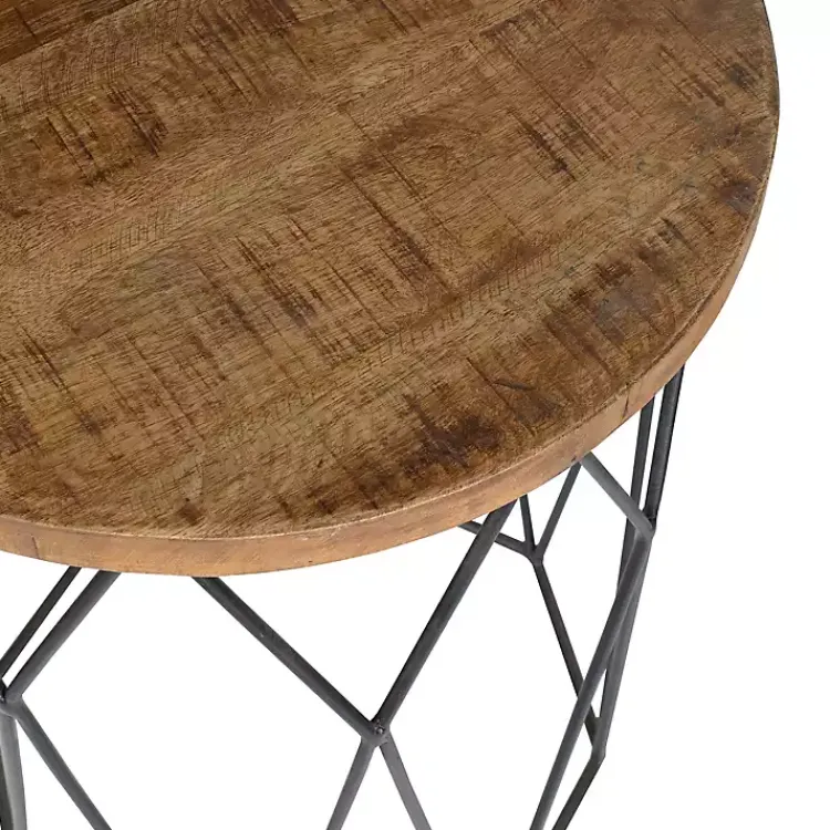 Kirklands Home Wooden Top Geometric Chadwick Accent Table Hot