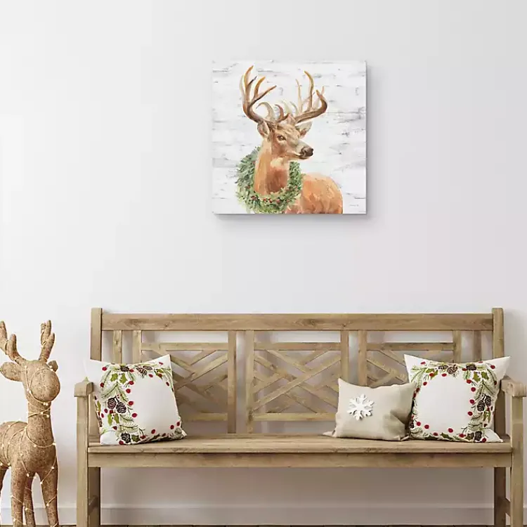 Christmas Art & Wall Decor>Kirklands Home Woodland Stag Canvas Art Print
