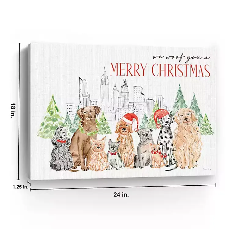 Christmas Art & Wall Decor>Kirklands Home Woof You a Merry Christmas Canvas Print