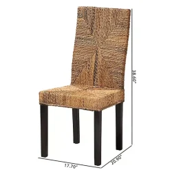 Kirklands Home Woven Banana Fiber and Mahogany Dining Chair Tan Online
