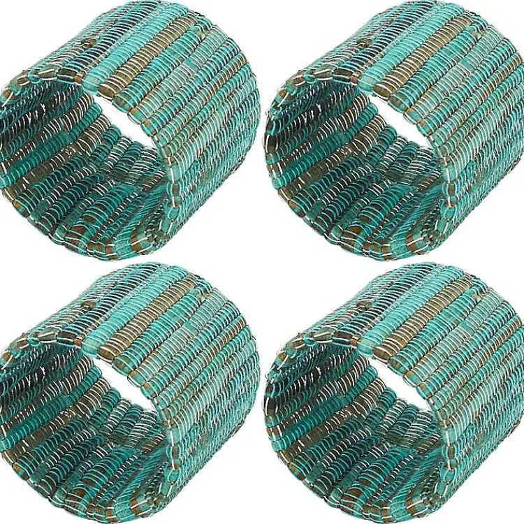Kirklands Home Woven Minty 4-pc. Napkin Ring Set Hot
