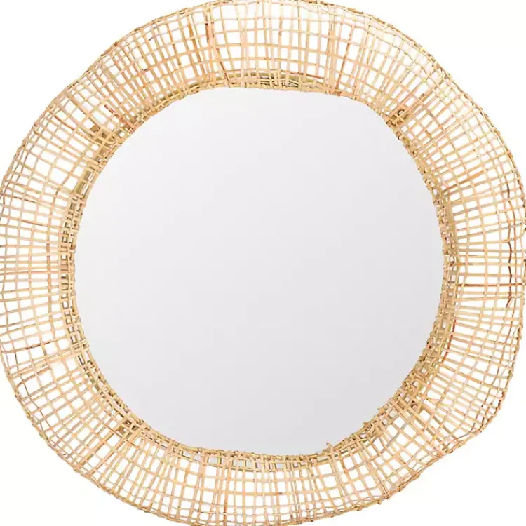 Kirklands Home Woven Natural Cane Round Alia Wall Mirror Sale