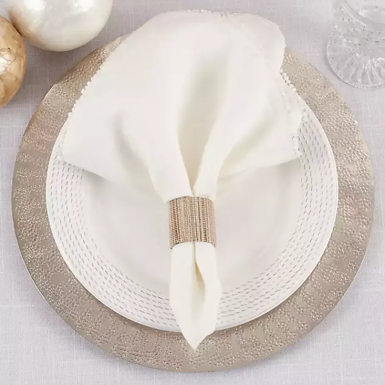Kirklands Home Woven Neutral 4-pc. Napkin Ring Set Tan Clearance