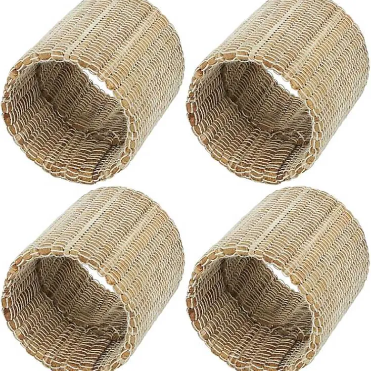 Kirklands Home Woven Neutral 4-pc. Napkin Ring Set Tan Clearance