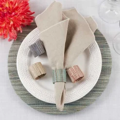 Kirklands Home Woven Neutral 4-pc. Napkin Ring Set Tan Clearance