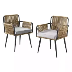 Kirklands Home Woven Neutrals 2-pc. Outdoor Armchair Set Clearance