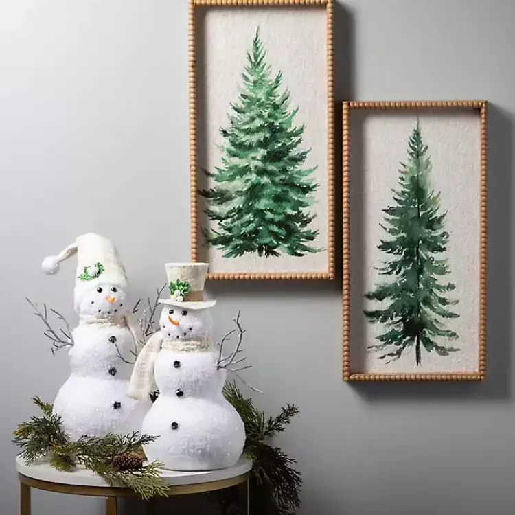 Christmas Decorations>Kirklands Home Woven Pine Tree Framed Art Prints, Set of 2 Green
