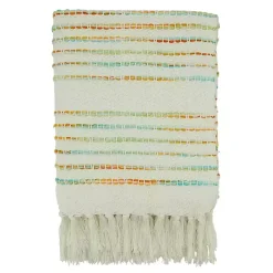 Blankets & Throws>Kirklands Home Woven Rainbow Stripe Tassel Throw