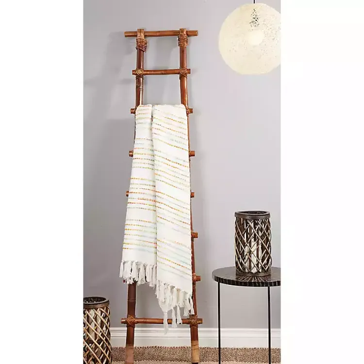 Blankets & Throws>Kirklands Home Woven Rainbow Stripe Tassel Throw
