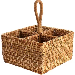 Kirklands Home Woven Rattan Martha Stewart Flatware Caddy Brown Best