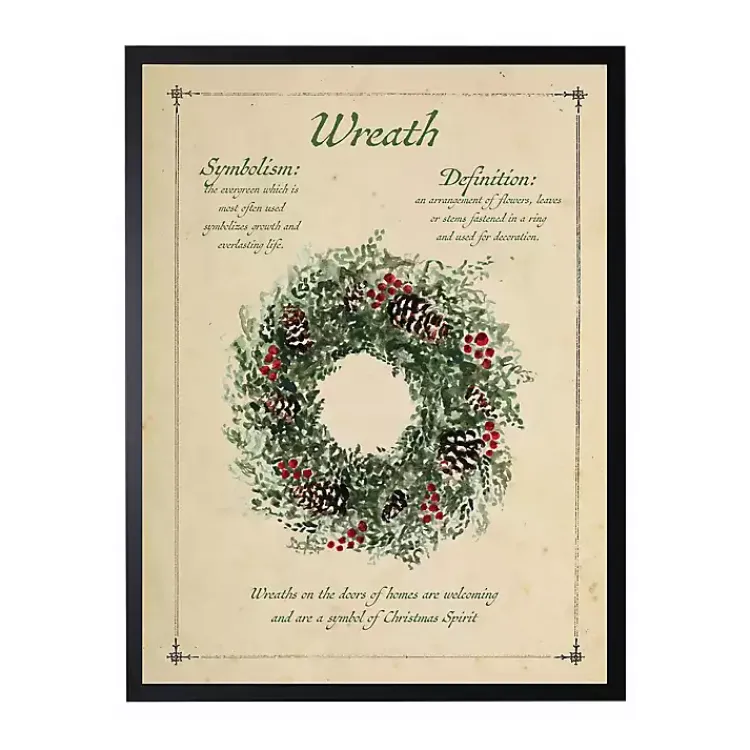 Christmas Art & Wall Decor>Kirklands Home Wreath Definition Framed Christmas Art Print