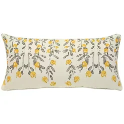 Kirklands Home Yellow & Gray Floral Outdoor Pillow Outlet