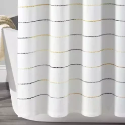 Kirklands Home Yellow and Gray Ombre Stripe Shower Curtain Clearance