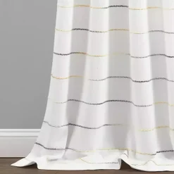Kirklands Home Yellow and Gray Stripe Curtain Panel Set, 84 in.