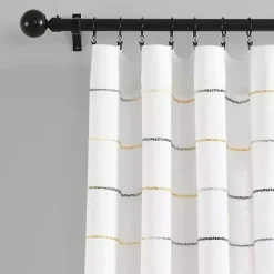 Kirklands Home Yellow and Gray Stripe Curtain Panel Set, 95 in. Online