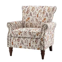Kirklands Home Yellow and Orange Leaf Upholstered Accent Chair Discount